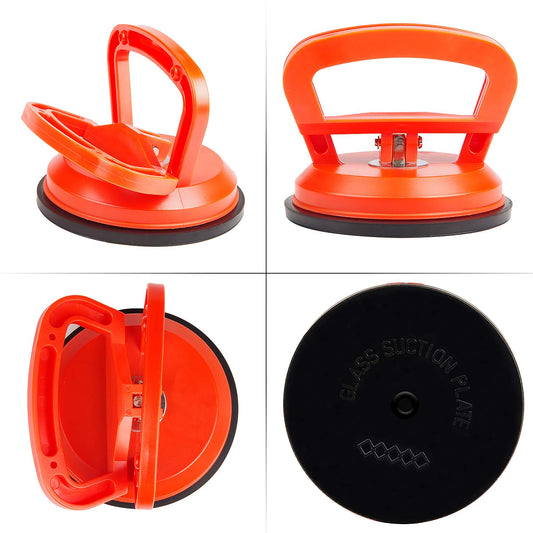 EXLECO 2X 118mm Glas Saugheber Saugnapf Tragkraft 40kg Glassauger Saugheber Glasheber Saugnapfhalter Saugnapf Vakuumheber Orange